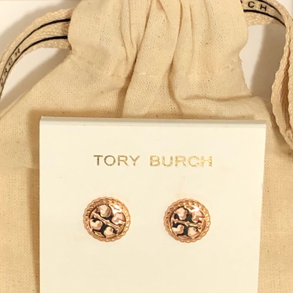 Authentic Tory Burch Logo Earrings